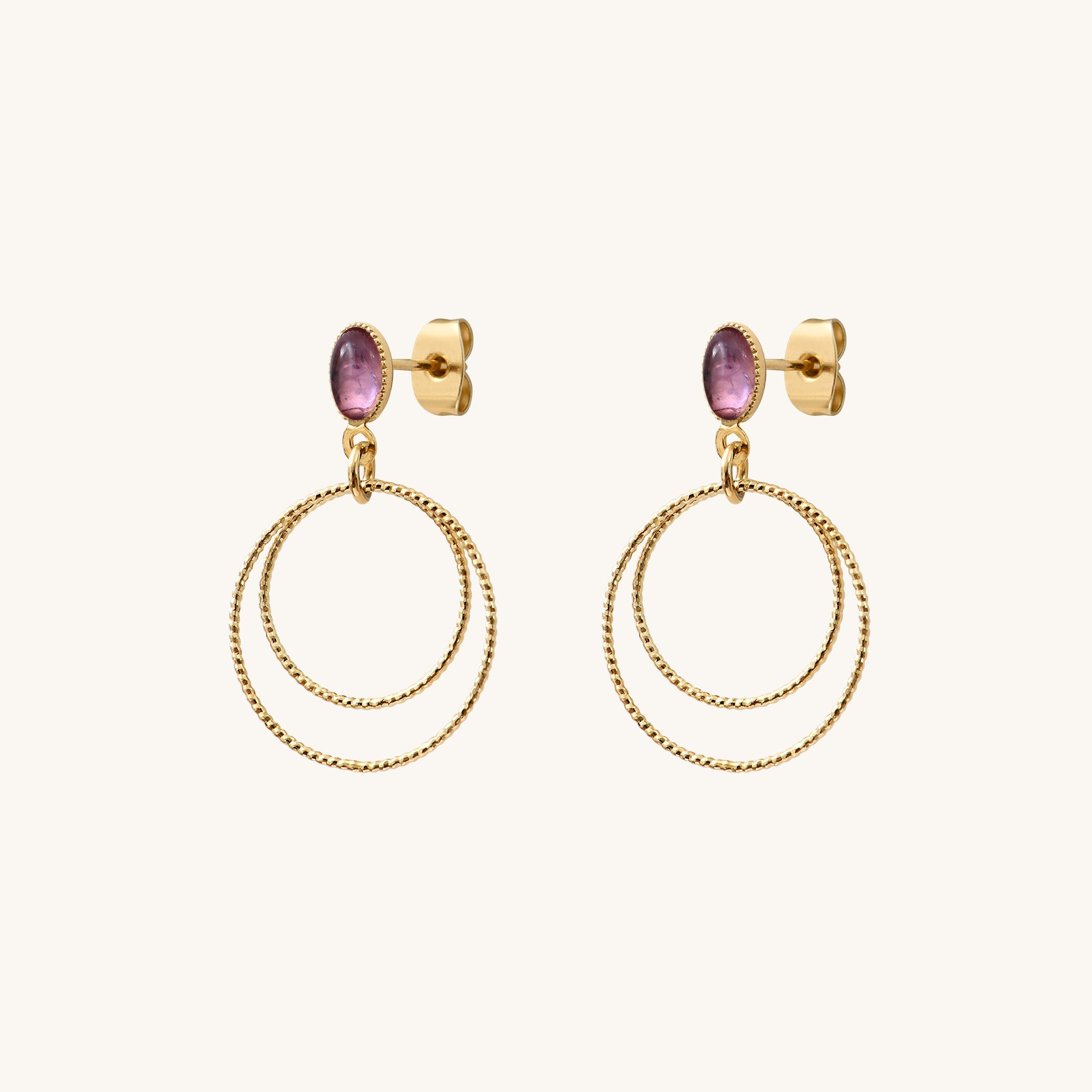 Boucles d'oreilles Éléna pierres fines