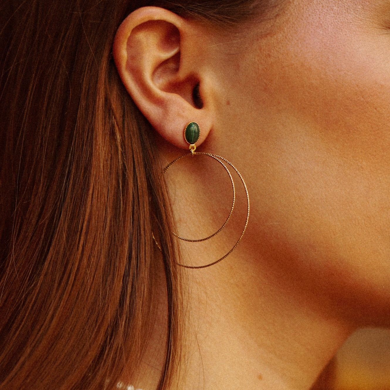 Boucles d'oreilles Maxi Éléna pierres fines